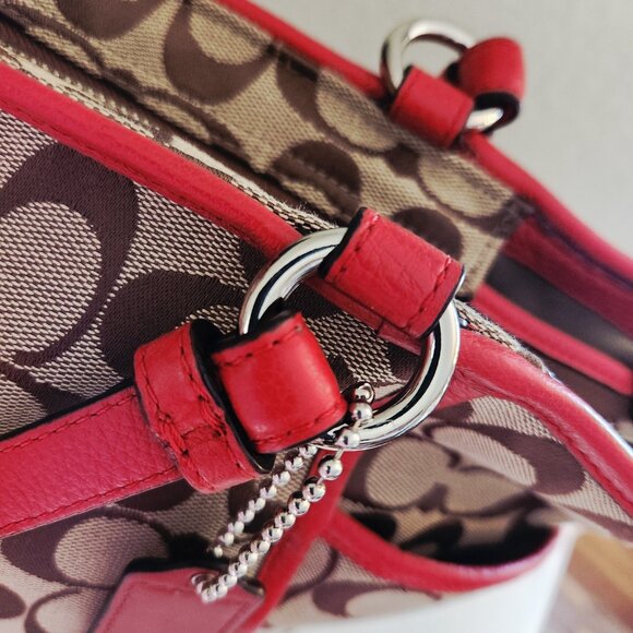 Euc Coach Carrie Khaki Shoulder Bag Tote Purse - Picture 12 of 16